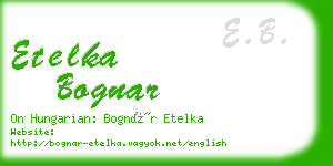 etelka bognar business card